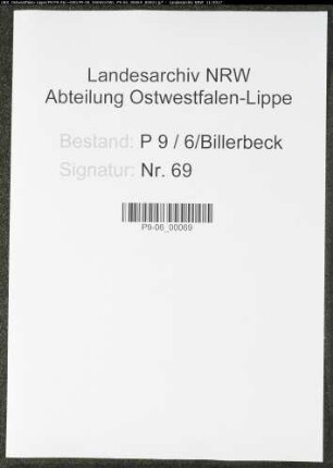 Sterberegister Standesamt Billerbeck