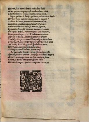 In Franciscum Ioyosium Cardinalem ob sedatos Italiae tumultus elogium