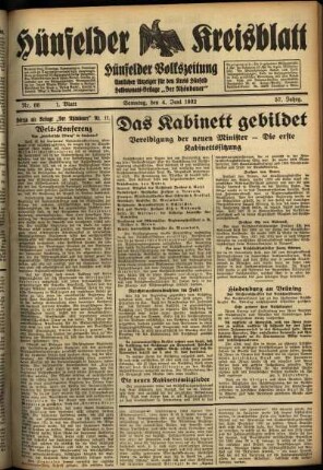 Erste Ausgabe vom Samstag, den 04. Juni 1932.