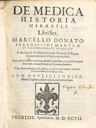 De medica historia mirabili : libri sex