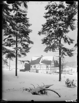 Altenberg eingeschneites Haus um 1925