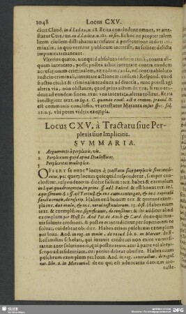Locus CXV. à Tractatu sive Perplexis sive Implicitis