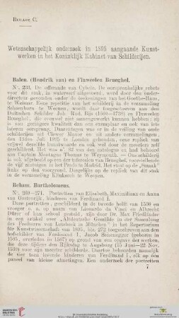 Bijlage C: Wetenschappelijk onderzoek in 1895 aangaande Kunstwerken in het Koninklijk Kabinet van Schilderijen
