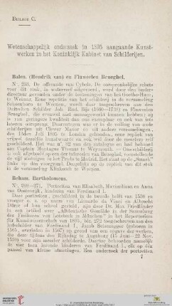 Bijlage C: Wetenschappelijk onderzoek in 1895 aangaande Kunstwerken in het Koninklijk Kabinet van Schilderijen