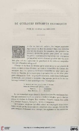 2. Pér. 8.1873: De quelques estampes satiriques pour et contre la Réforme, [1]