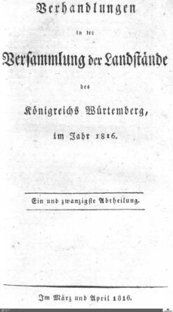 40: Ständeversammlung, Protokolle, 1816, Bd. 21