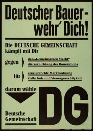DG - Deutsche Gemeinschafi, Landtagswahl 1964