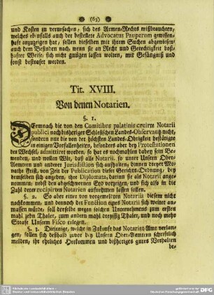 Tit. XVIII. Von denen Notarien