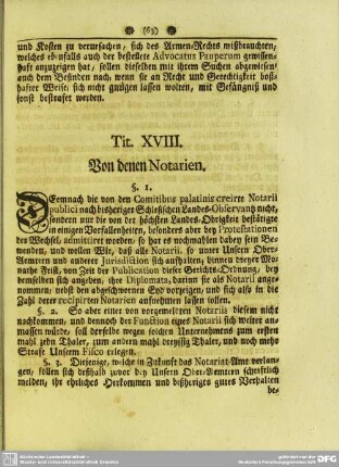 Tit. XVIII. Von denen Notarien