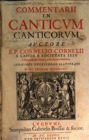 Commentarii In Canticvm Canticorvm