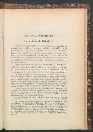 Bibliografía histórica : Un profesor de historia