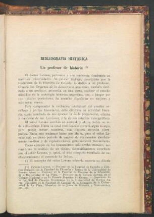 Bibliografía histórica : Un profesor de historia