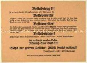 Wahlaufruf der Deutschnationalen Volkspartei