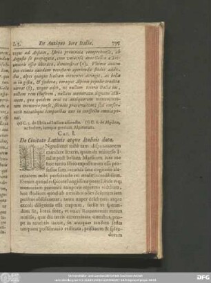 Cap. I. De Civitate Latinis atque Italicis data.