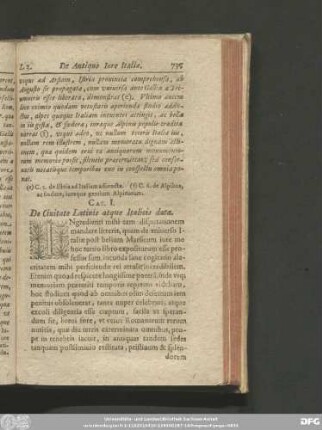 Cap. I. De Civitate Latinis atque Italicis data.