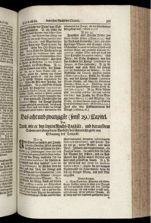 Das acht und zwanzigste (sonst 29.) Capitel