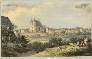 Geithain in Sachsen mit der Nikolaikirche, Blick aus südwestlicher Richtung