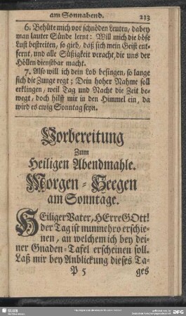 Morgen-Andacht am Sonntage