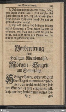Morgen-Andacht am Sonntage