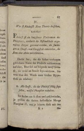 IV. Was ist Fäulniß? Neue Theorie derselben.