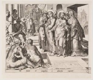 Die Priester, der Anführer des Tempels und die Sadduzäer ergreifen Petrus und Johannes