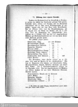 VI. Bildung einer eigenen Parochie