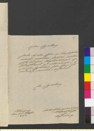 Brief von Küsel, Adolph an Goethe, Johann Wolfgang von
