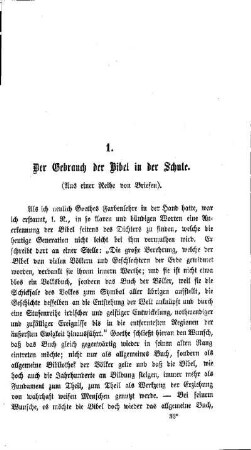 Der Gebrauch der Bibel in der Schule : (Aus einer Reihe von Briefen)