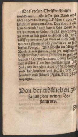 Von der tröstlichen zusagung des neuen Testaments.