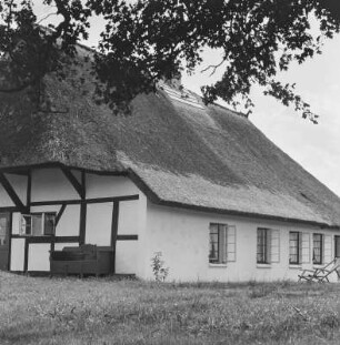 Fachwerkhaus mit einem Reetdach