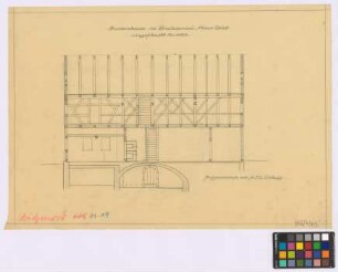 Buchenrod (Landkreis Coburg): Bauernhaus Nummer 20. Haupthaus (Längsschnitt)