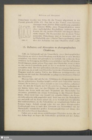 15. Reflexion und Absorption in photographischen Objektiven