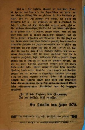 An meine Kriegskameraden!