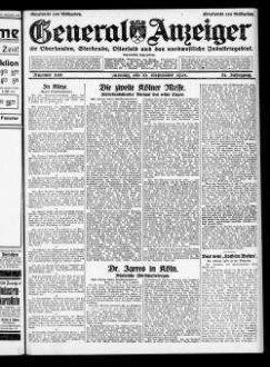 General-Anzeiger für Oberhausen, Sterkrade, Osterfeld und das nordwestliche Industriegebiet. 1921-1930