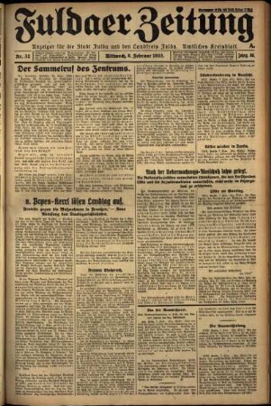 Ausgabe vom Mittwoch, den 08. Februar 1933.