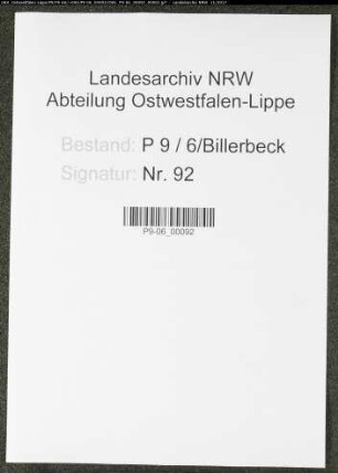 Sterberegister Standesamt Billerbeck
