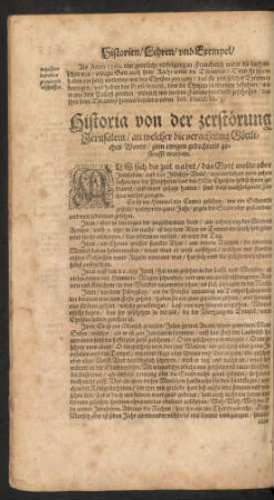Historia von der zerstörung Jerusalem/ ...