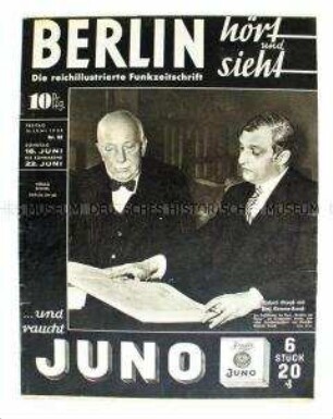 Illustrierte Programmzeitschrift für den Rundfunk "Berlin hört und sieht" u.a. zum "Tag des deutschen Handwerks"