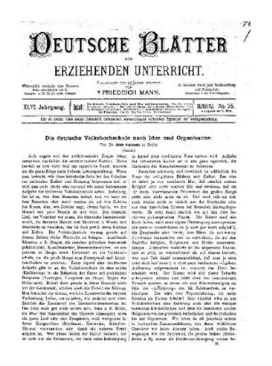 Die deutsche Volkshochschule nach Idee und Organisation : (Schluß)