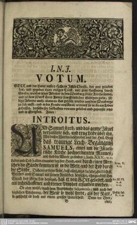 Leichenpredigt : Votum, Introitus, Leichtext, Exordium, Tractatio, Usus, Applicatio Ad Defunctum, Votum