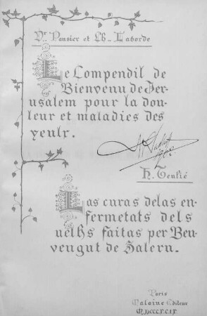 Le compendil pour la douleur et maladies des yeulx