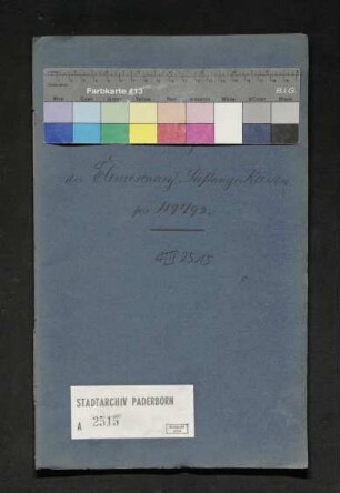 Armenrechnungen der Eleemysonarie (Almosenstiftungen) 1892/93