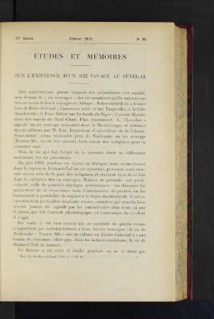 Études Et Mémoires.