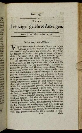No. 97. Den 5ten December 1791.