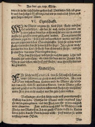 VI. Eigenschafft.