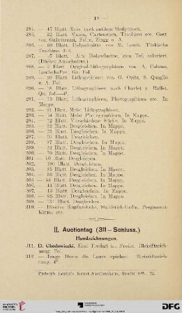 II. Auctionstag (Nr. 311 - 368)