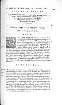 Historia Quadragesima Prima. De Vulpecula