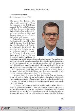 Christian Waldschmidt : Antrittsrede vom 24. April 2021