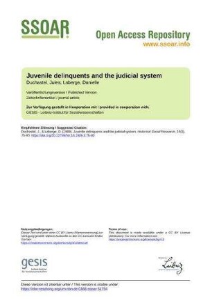 Juvenile delinquents and the judicial system