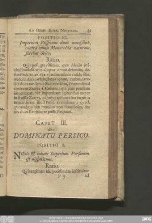 Caput III. de Dominatu Persico.